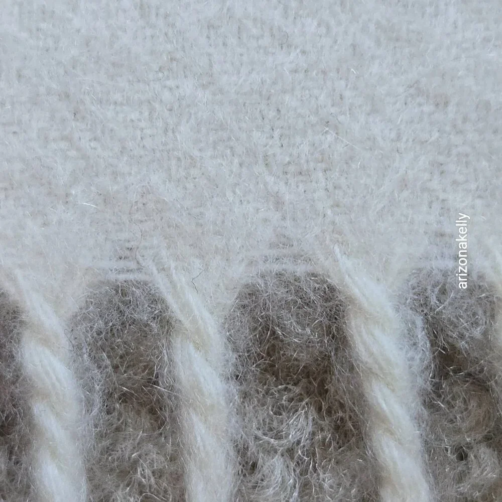 NWOT Nordstrom Cashmere Ivory Woven Fringe Scarf